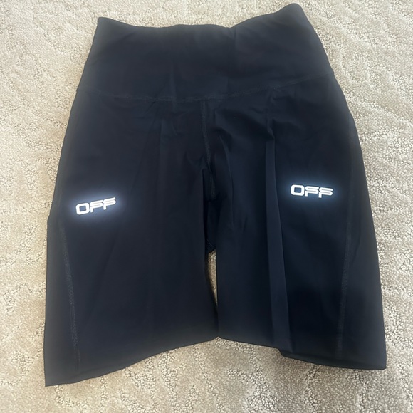 Off-White Pants - Off-White Black Biker Shorts